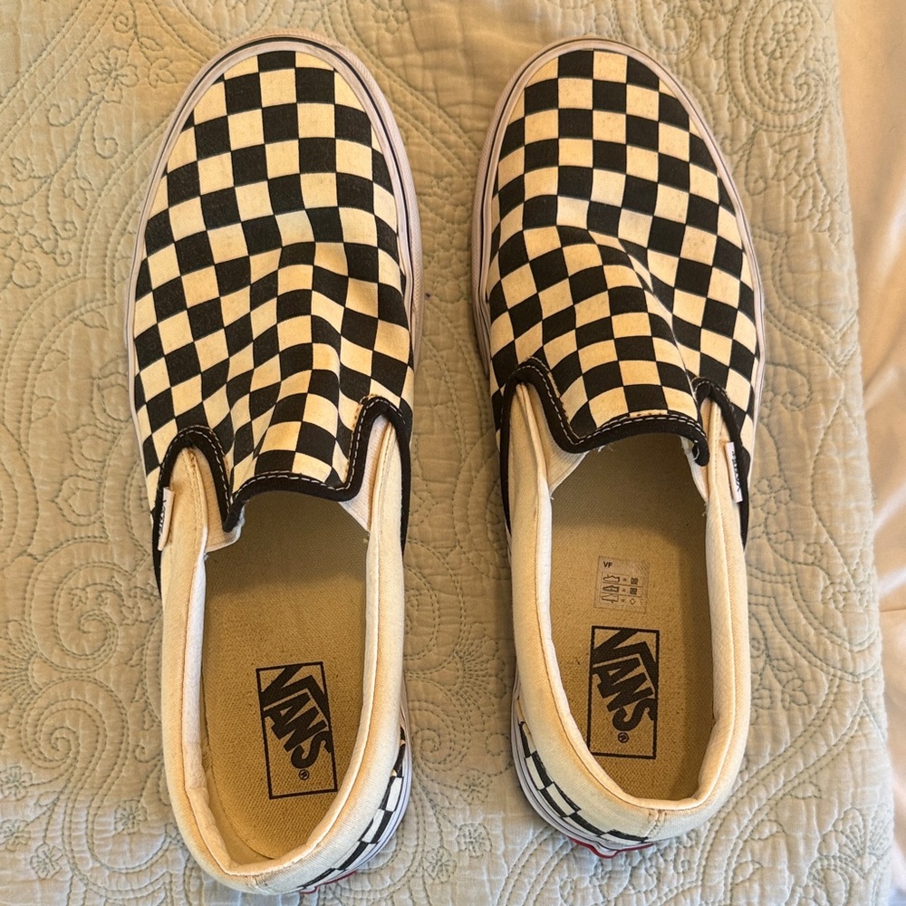 Vans Black and White Checkerboard Slip-Ons